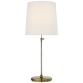 Bryant Large Table Lamp in Hand-Rubbed Antique Brass with Linen Shade