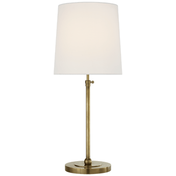 Bryant Large Table Lamp in Hand-Rubbed Antique Brass with Linen Shade