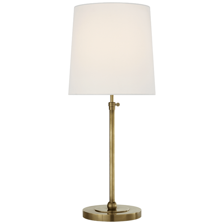 Bryant Large Table Lamp in Hand-Rubbed Antique Brass with Linen Shade