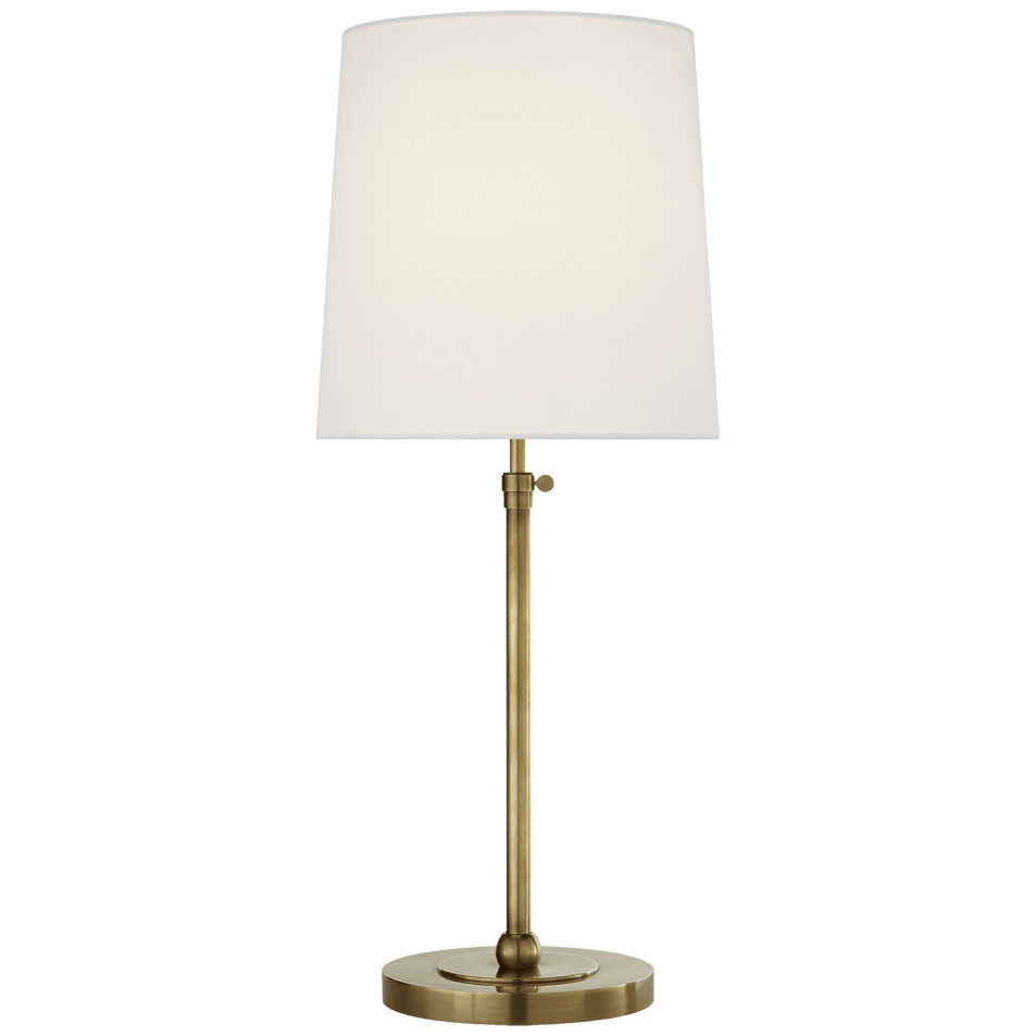 Bryant Large Table Lamp in Hand-Rubbed Antique Brass with Linen Shade