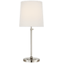 Bryant Large Table Lamp in Polished Nickel with Linen Shade