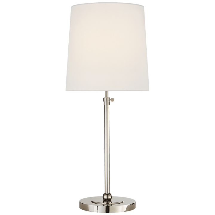 Bryant Large Table Lamp in Polished Nickel with Linen Shade