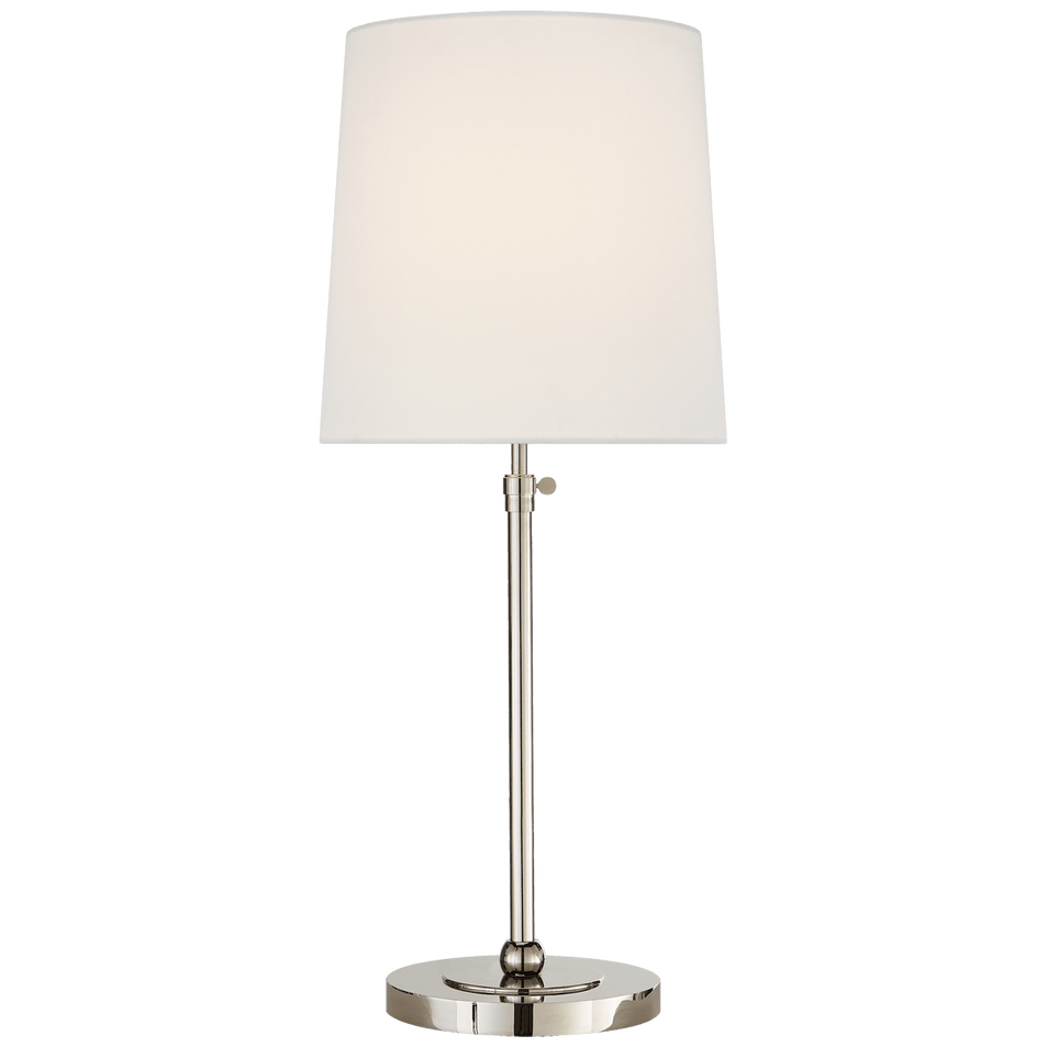 Bryant Large Table Lamp in Polished Nickel with Linen Shade