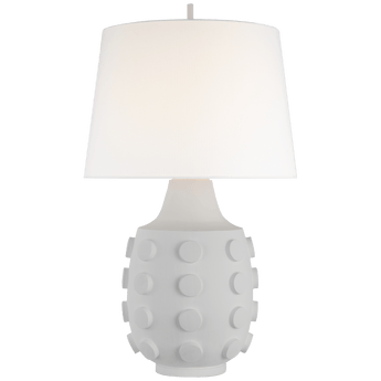 Orly Large Table Lamp in Plaster White with Linen Shade