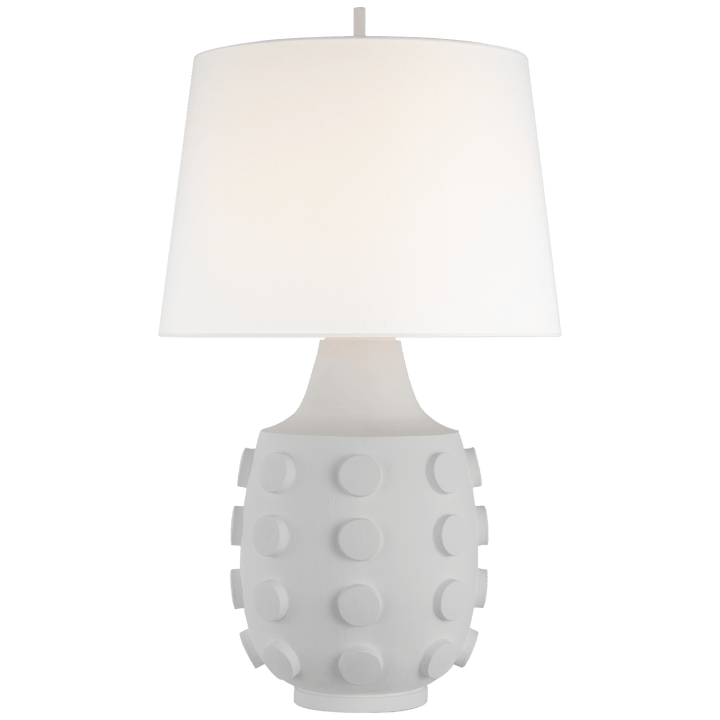 Orly Large Table Lamp in Plaster White with Linen Shade