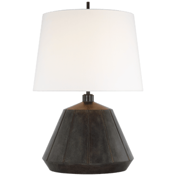 Frey Medium Table Lamp in Garden Bronze with Linen Shade