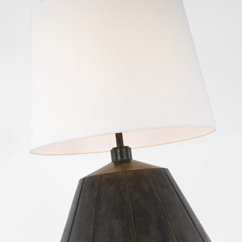 Frey Medium Table Lamp in Garden Bronze with Linen Shade