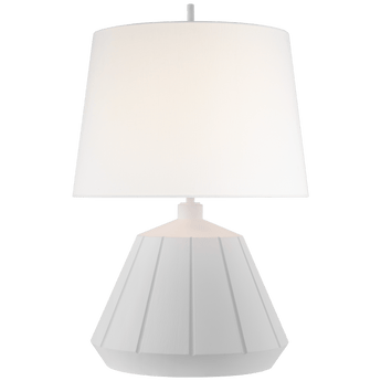 Frey Medium Table Lamp in Plaster White with Linen Shade