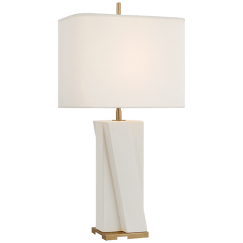 Niki Medium Table Lamp in Ivory with Linen Shade