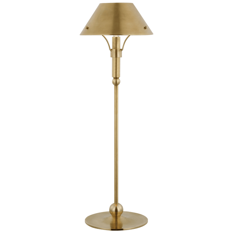 Turlington Medium Table Lamp in Hand-Rubbed Antique Brass with Hand-Rubbed Antique Brass Shade