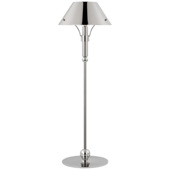 Turlington Medium Table Lamp in Polished Nickel with Polished Nickel Shade