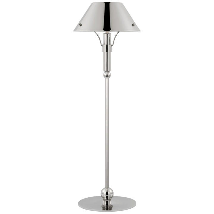 Turlington Medium Table Lamp in Polished Nickel with Polished Nickel Shade