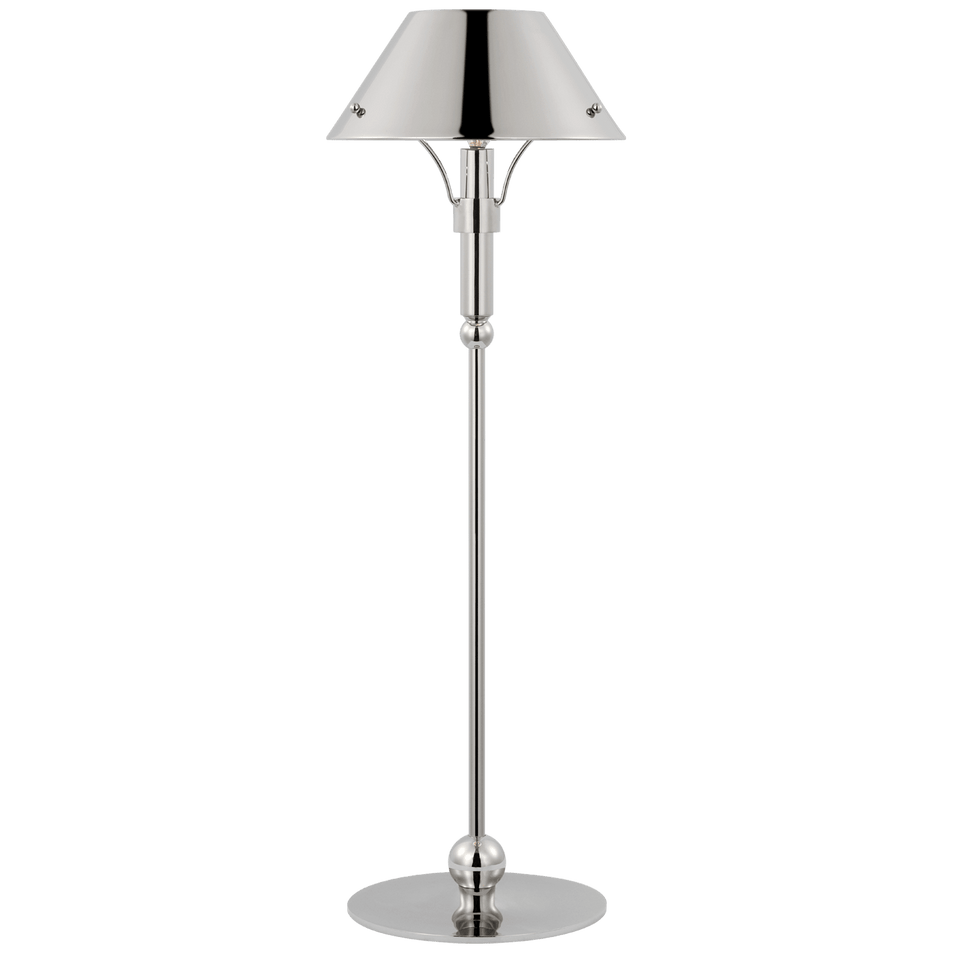 Turlington Medium Table Lamp in Polished Nickel with Polished Nickel Shade