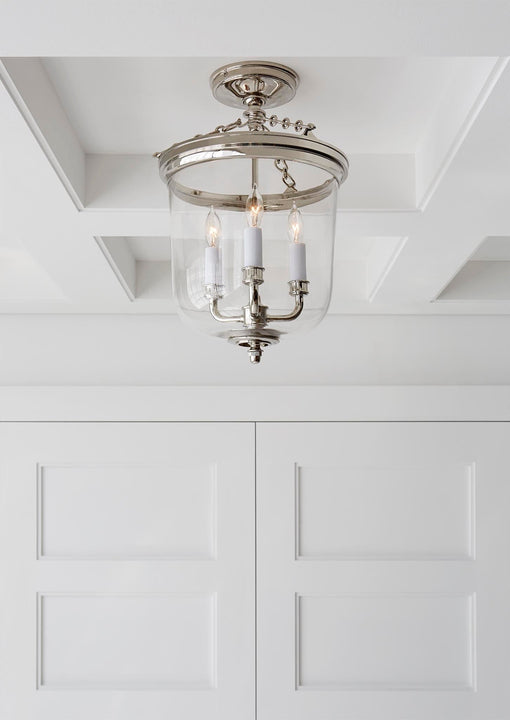 Merchant Semi - Flush, a premium Flush Mount light by Visual Comfort. Close - up image of its design.