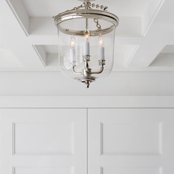 Merchant Semi - Flush, a premium Flush Mount light by Visual Comfort. Close - up image of its design.