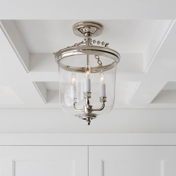 Merchant Semi - Flush, a premium Flush Mount light by Visual Comfort. Close - up image of its design.