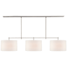 Bryant Large Billiard in Polished Nickel with Linen Shades