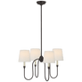 Vendome Small Chandelier in Bronze with Linen Shades