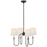 Vendome Small Chandelier in Bronze with Linen Shades