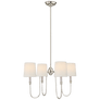 Vendome Small Chandelier in Polished Nickel with Linen Shades