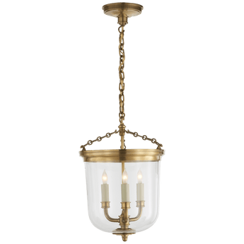 Merchant Lantern in Hand-Rubbed Antique Brass with Clear Glass