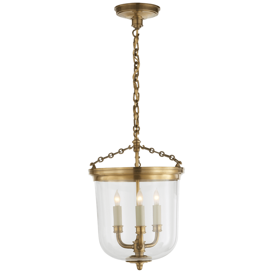 Merchant Lantern in Hand-Rubbed Antique Brass with Clear Glass