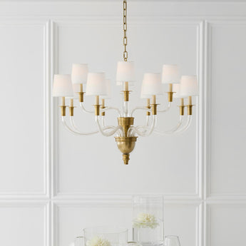 Vivian Large Two - Tier Chandelier, a premium Chandelier light by Visual Comfort. Close - up image of its design.