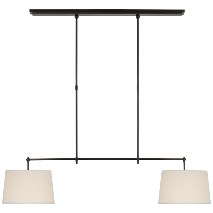 Bryant Medium Billiard in Bronze with Linen Shades