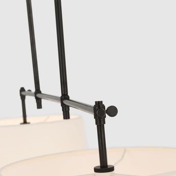 Bryant Medium Billiard in Bronze with Linen Shades