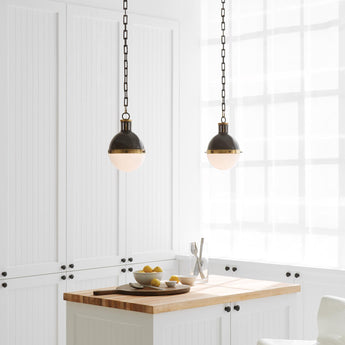 Hicks Small Pendant, a premium Pendant light by Visual Comfort. Close - up image of its design.