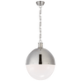 Hicks Extra Large Pendant in Polished Nickel with White Glass