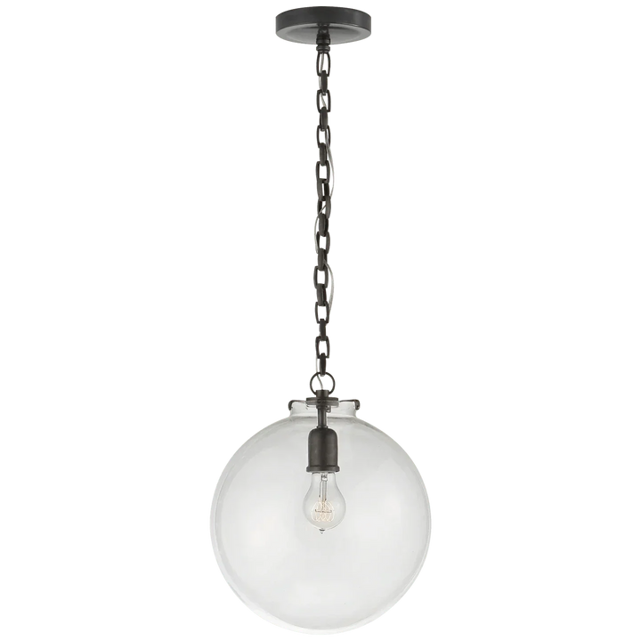 Katie Globe Pendant, a premium Pendant light by Visual Comfort. Close - up image of its design.