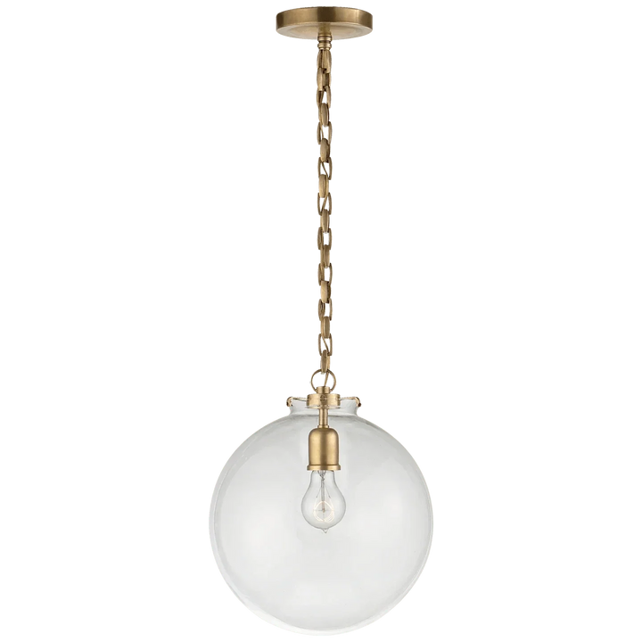 Katie Globe Pendant, a premium Pendant light by Visual Comfort. Close - up image of its design.