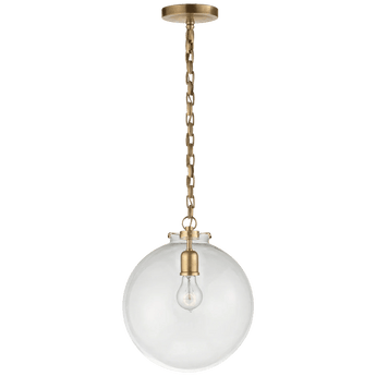 Katie Globe Pendant, a premium Pendant light by Visual Comfort. Close - up image of its design.