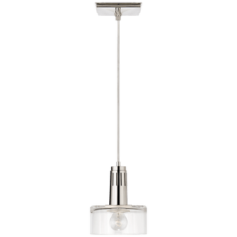 Iris Single Pendant in Polished Nickel with Clear Glass