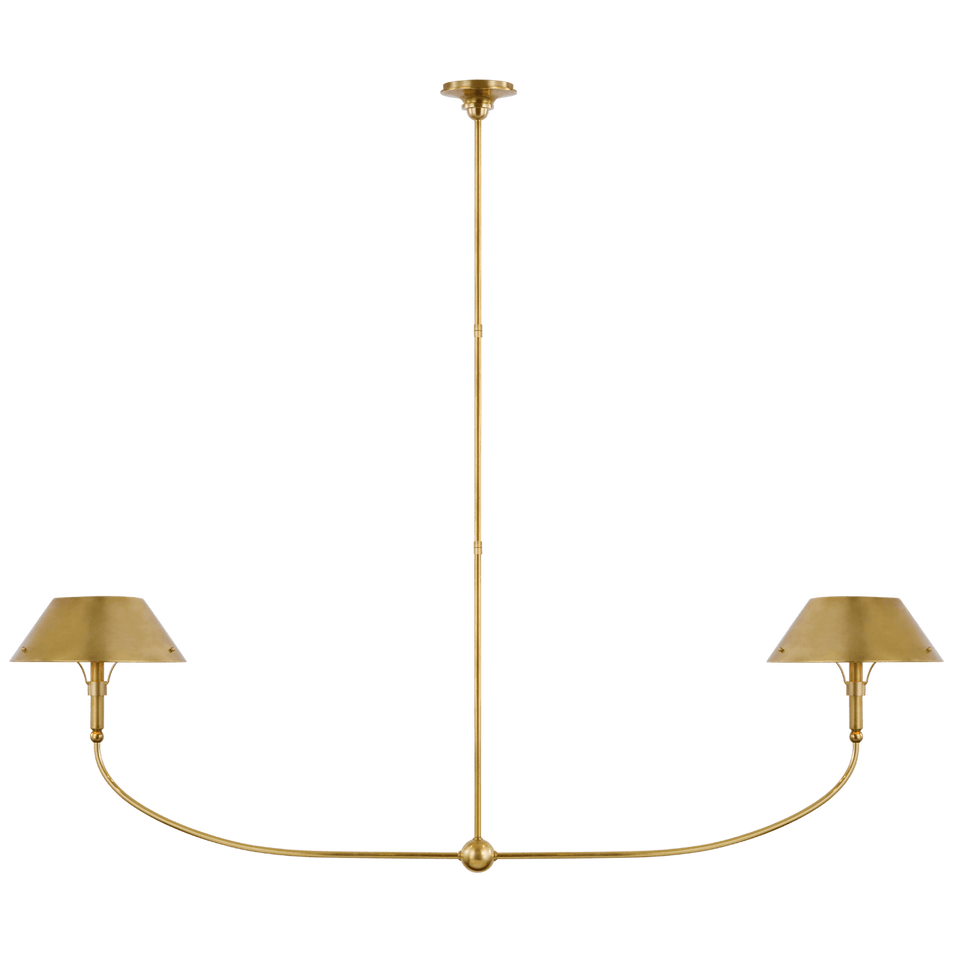 Turlington XL Linear Chandelier in Hand-Rubbed Antique Brass with Hand-Rubbed Antique Brass Shade