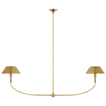 Turlington XL Linear Chandelier in Hand-Rubbed Antique Brass with Hand-Rubbed Antique Brass Shade