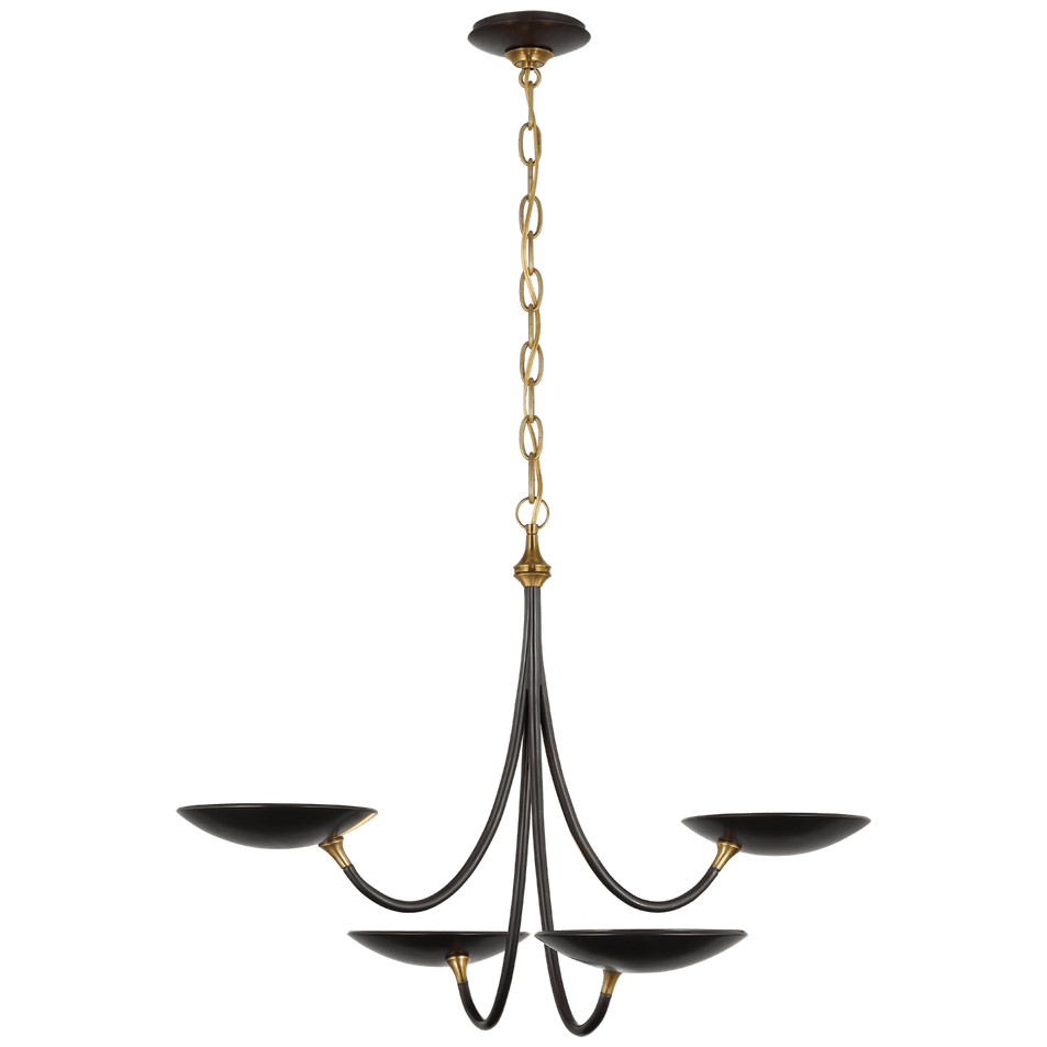 Keira Medium Chandelier in Bronze and Hand-Rubbed Antique Brass