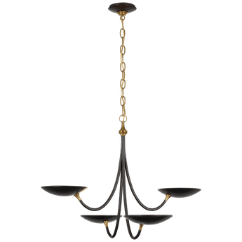 Keira Medium Chandelier in Bronze and Hand-Rubbed Antique Brass