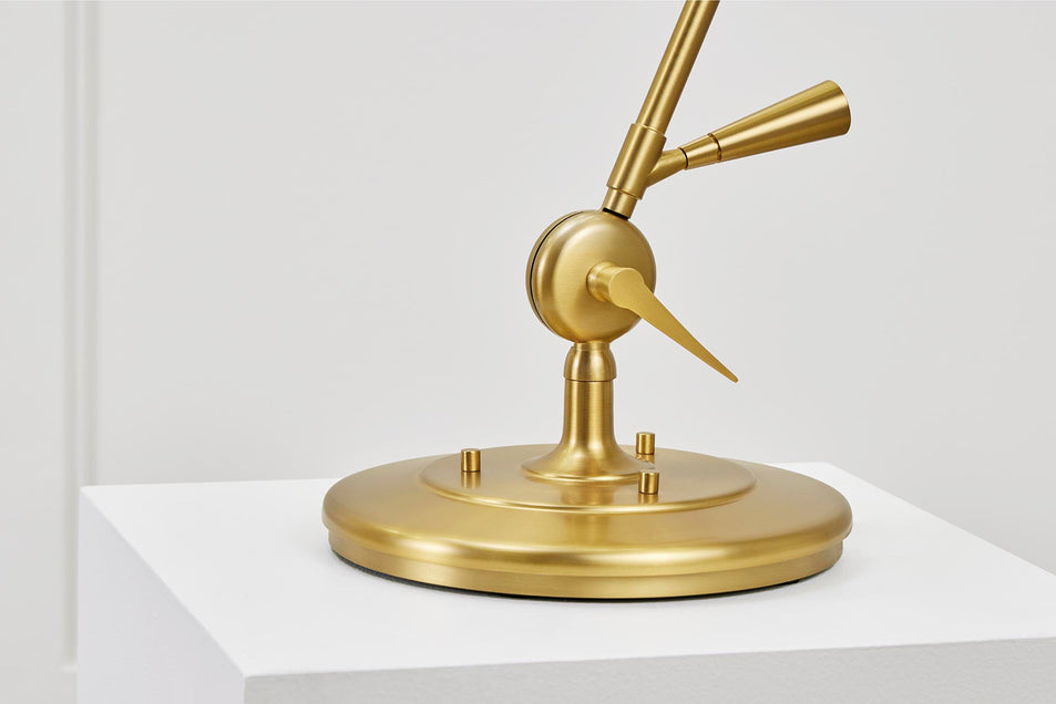 Signoret Task Table Lamp in Burnished Brass with Matte Black