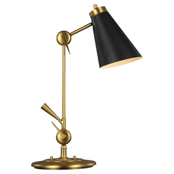 Signoret Task Table Lamp in Burnished Brass with Matte Black