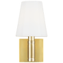 Beckham Classic Square Sconce in Burnished Brass with White Glass