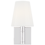 Beckham Classic Square Sconce in Polished Nickel with White Glass