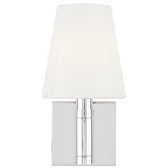 Beckham Classic Square Sconce in Polished Nickel with White Glass