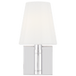 Beckham Classic Square Sconce in Polished Nickel with White Glass