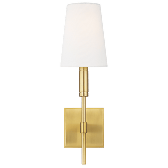 Beckham Classic Sconce in Burnished Brass with Linen Shade