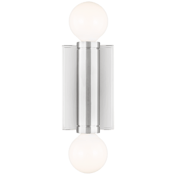 Beckham Modern Double Sconce in Polished Nickel