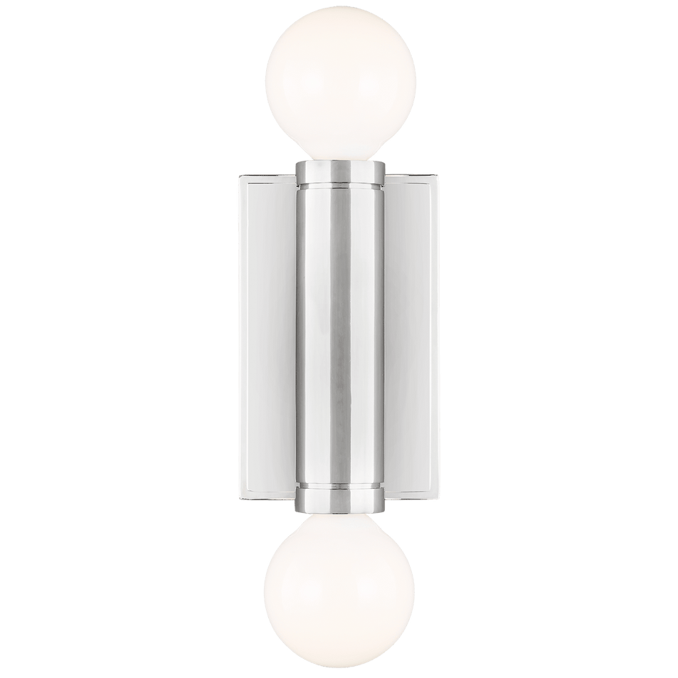 Beckham Modern Double Sconce in Polished Nickel