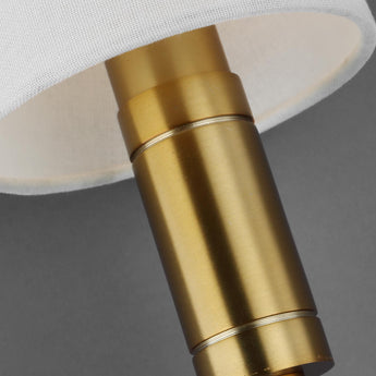 Beckham Modern Sconce in Burnished Brass with Linen Shade