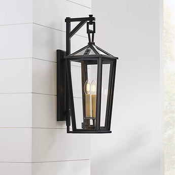 Darlana Small Tall Bracketed Wall Lantern, a premium Wall light by Visual Comfort & Co. Close - up image of its design.